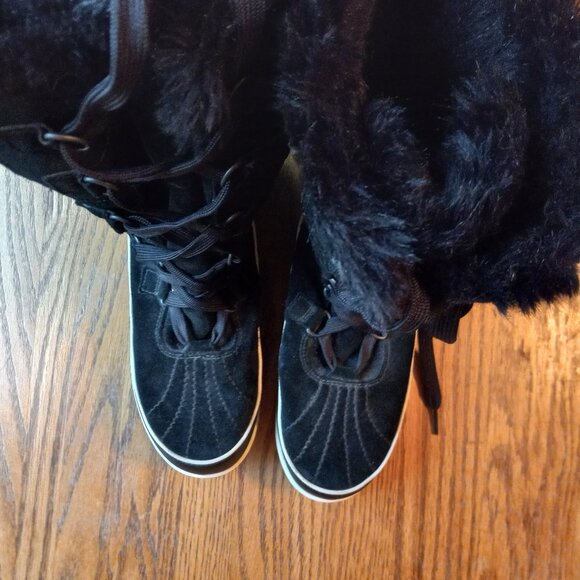 Sorel Joan of Arctic Women's Waterproof Black Suede Faux Fur-Lined Boot Size 9 - Picture 9 of 16